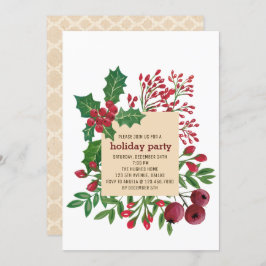 Kerst Foliage Vakantie Party Kaart