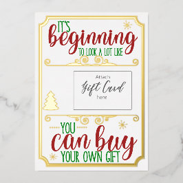 Kerst Folie Funny Gift Kaart Voucher Holder
