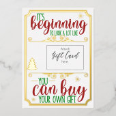 Kerst Folie Funny Gift Kaart Voucher Holder (Voorkant)