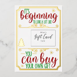 Kerst Folie Funny Gift Kaart Voucher Holder