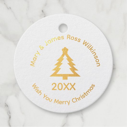 Kerst Folie Gouden Cadeautags Bedankjes Labels (Voorkant)