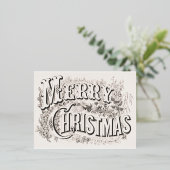 kerst folie uitnodiging briefkaart (Staand Voorkant)