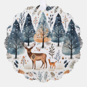 Kerst Folk Art Herten Ornament Kaart (Voorkant)