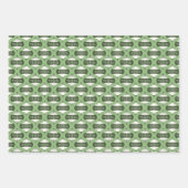 Kerst Folk Art Rendieren, Ornamenten, Mistletoe Inpakpapier Vel (Voorkant 2)