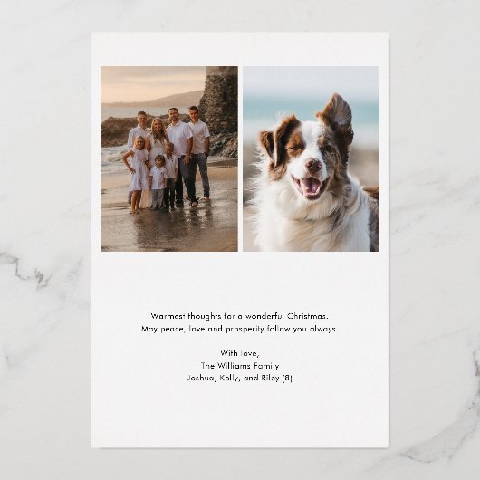 Kerst Folk Art Vakantie Foto Maroon Goud Folie Uitnodiging (Achterkant)