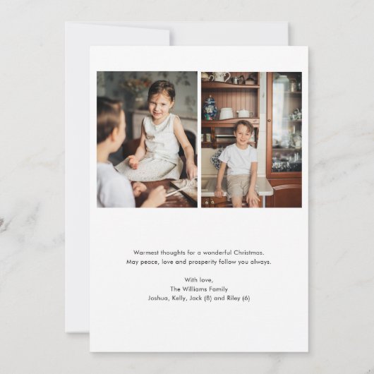 Kerst Folk Bloemen Foto Vakantie Kaart (Achterkant)