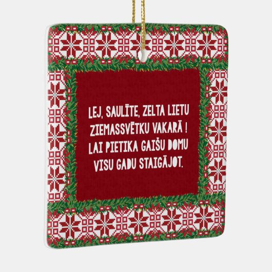 Kerst Folk Song III Latviesu Tautasdziesma Keramisch Ornament (Rechts)