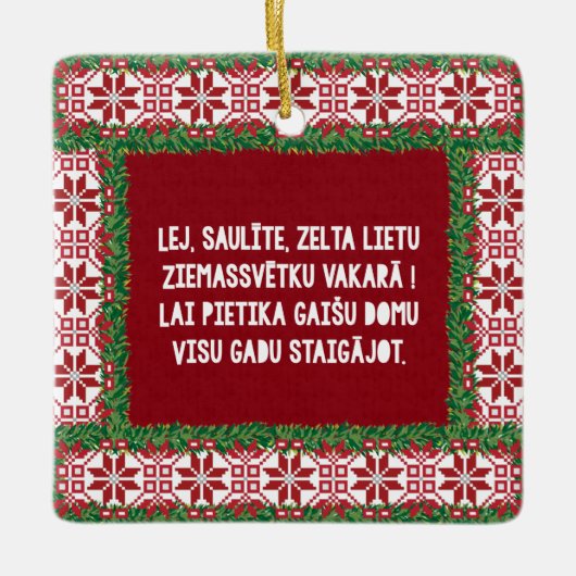Kerst Folk Song III Latviesu Tautasdziesma Keramisch Ornament (Voorkant)