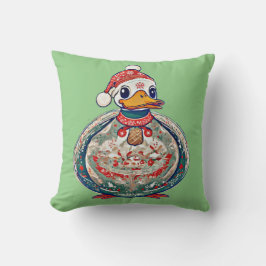 Kerst Folklore Duck Dearing Een Kerstman Hoed Kussen