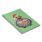Kerst Folklore Duck Dearing Een Kerstman Hoed Notitieboek (Rechterzijde)