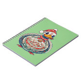 Kerst Folklore Duck Dearing Een Kerstman Hoed Notitieboek (Linkerzijde)