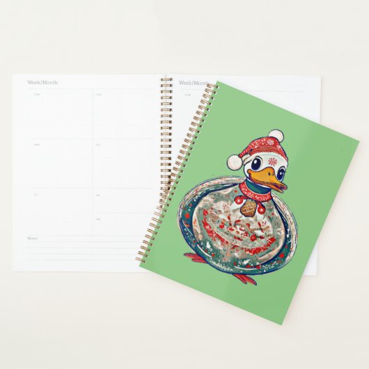 Kerst Folklore Duck Dearing Een Kerstman Hoed Planner (Display)