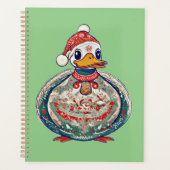 Kerst Folklore Duck Dearing Een Kerstman Hoed Planner (Voorkant)