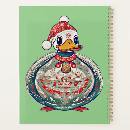 Kerst Folklore Duck Dearing Een Kerstman Hoed Planner (Achterkant)
