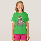 Kerst Folklore Duck Dearing Een Kerstman Hoed T-shirt (Voorkant volledig)