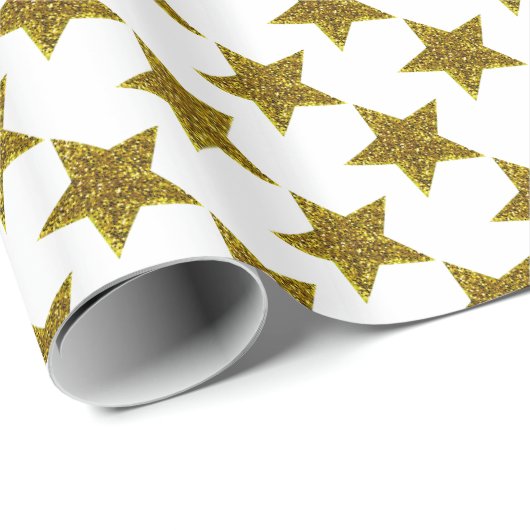 Kerst fonkelende sterren cadeaupapier (Rol Hoek)