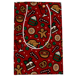 Kerst Food Gift Bag in rood Medium Cadeauzakje