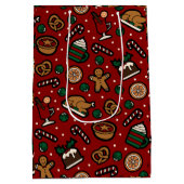 Kerst Food Gift Bag in rood Medium Cadeauzakje (Achterkant)