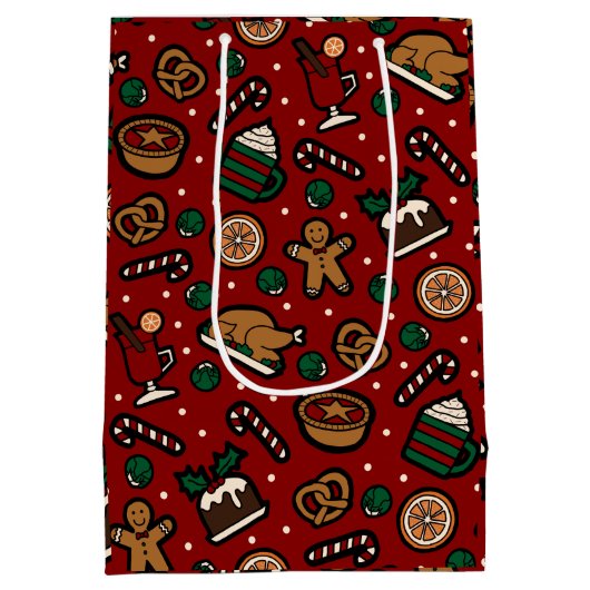 Kerst Food Gift Bag in rood Medium Cadeauzakje (Achterkant)