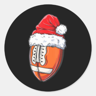Kerst Football Ball Santa Hat Xmas Boys Mannen Ronde Sticker