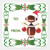 Kerst Football Gift Label (Voorkant)