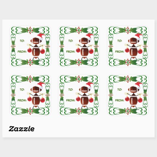 Kerst Football Gift Label (Vel)