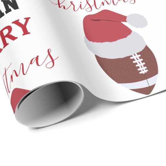 Kerst Football Gridiron Ball Aangepaste naam Cadeaupapier (Rol Hoek)