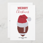 Kerst Football Gridiron Ball Aangepaste naam Feestdagenkaart (Voorkant / Achterkant)