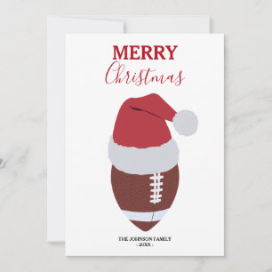 Kerst Football Gridiron Ball Aangepaste naam Feestdagenkaart