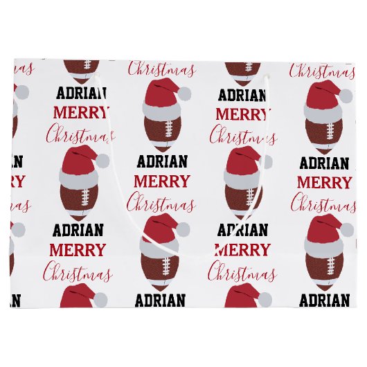 Kerst Football Gridiron Ball Aangepaste naam Groot Cadeauzakje (Achterkant)