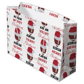 Kerst Football Gridiron Ball Aangepaste naam Groot Cadeauzakje (Achterkant Gekanteld)