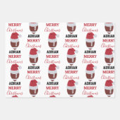 Kerst Football Gridiron Ball Aangepaste naam Inpakpapier Vel (Voorkant 3)