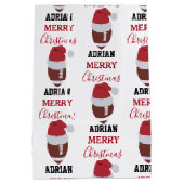 Kerst Football Gridiron Ball Aangepaste naam Medium Cadeauzakje (Achterkant)