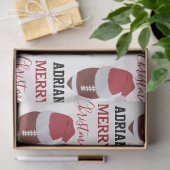 Kerst Football Gridiron Ball Aangepaste naam Tissuepapier (Geschenk)