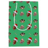 Kerst Football Groen Santa Light String Roos Medium Cadeauzakje (Voorkant)