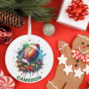 Kerst Football Liefhebber Aangepaste naam Ornament