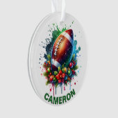 Kerst Football Liefhebber Aangepaste naam Ornament (voorkant)