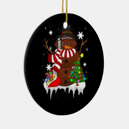 Kerst Football Sneeuwman Football Lover Merry XM Keramisch Ornament (Rechts)