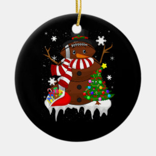 Kerst Football Sneeuwman Football Lover Merry XM Keramisch Ornament