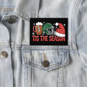 Kerst Football Tis het Seizoen Sport Vakantie Button (Insitu)