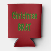 Kerst Forest Green Gold Brat op Crimson Red Blikjeskoeler (Voorkant)