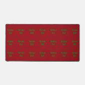 Kerst Forest Green Gold Brat op Crimson Red Bureaumat (Voorkant)