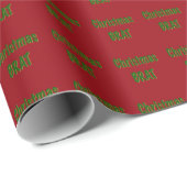 Kerst Forest Green Gold Brat op Crimson Red Cadeaupapier (Rol Hoek)