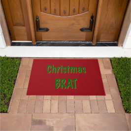 Kerst Forest Green Gold Brat op Crimson Red Deurmat