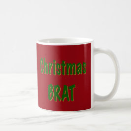 Kerst Forest Green Gold Brat op Crimson Red Koffiemok