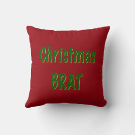 Kerst Forest Green Gold Brat op Crimson Red Kussen