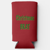 Kerst Forest Green Gold Brat op Crimson Red Seltzer Blikjeskoeler (Voorkant)