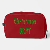 Kerst Forest Green Gold Brat op Crimson Red Toilettasje (Voorkant)