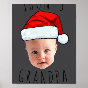 Kerst Foto Babygezicht Kerstmannenhoed Poster