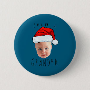 Kerst Foto Babygezicht Sinterklaashoed _1 Ronde Button 5,7 Cm